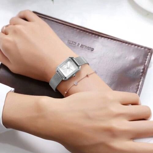 New Womens Watch Japan Quartz Hours Fine Fashion Dress Stainless Steel Chain Bracelet Simple Girl Christmas Gift Julius Box