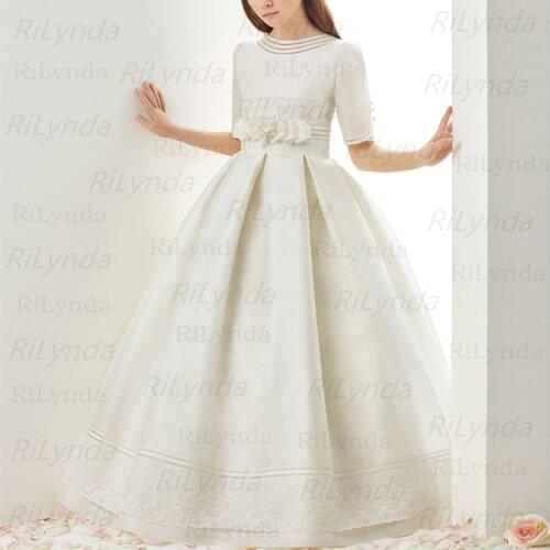 Puffy Flower Girl Dresses Lace Beading Communion Dress Tulle Sashes Straps Ball Gown Girl Party Dress Christmas Party