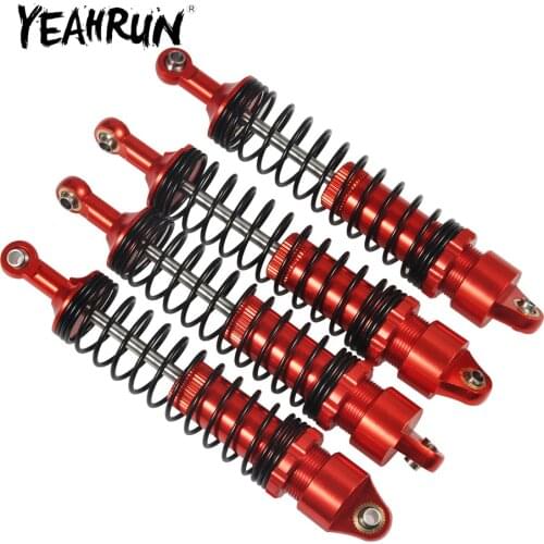 YEAHRUN 2PCS/4PCS 90/100/110/120mm Ajustable Shock Absorber Red for 1/10 RC TRX-4 Wraith SCX10 D90