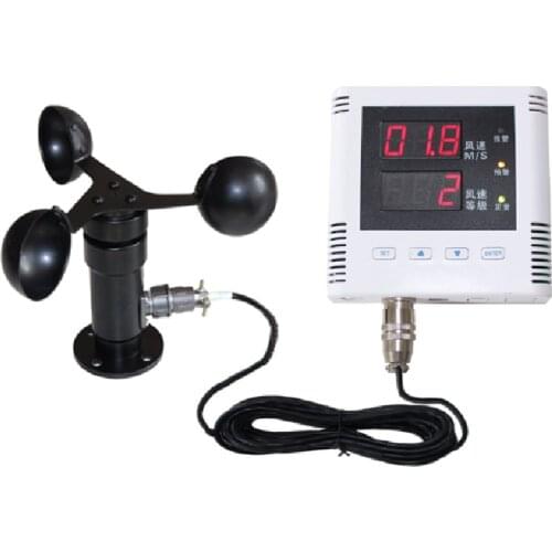 RS485 Tower Crane Wind Alarm Device Controller Wind Meter Sensor Anemometer Display Engineering