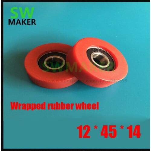 12*45*14mm bearing pulley, 6001 hardware pulley, rubber wheel machining, hardware package rubber bearing