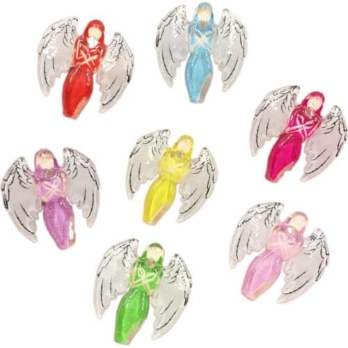 Mix Resin Cute Colorful Angel Flatback Cabochon Rhinestone 30pcs DIY Scrapbook Decor Home Crystal Figurines Craft OF517