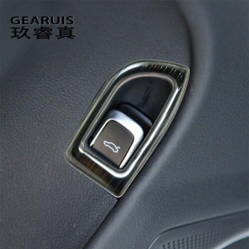 Car styling for Audi A4 B8 A5 Rear Trunk Switch Control Button Decoration Frame Stickers covers stainless steel Auto Accessores