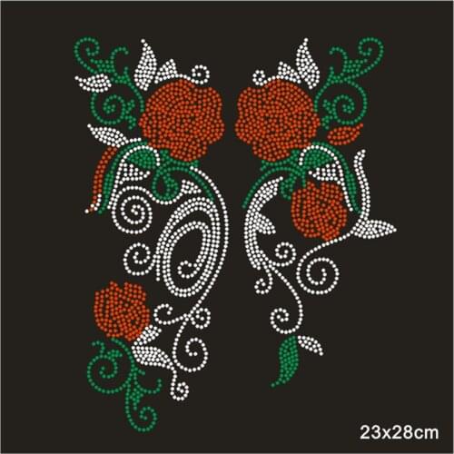 Heat Transfer Hotfix Rhinestones Flower Motif Rhinestones Clothing Accessories Transfert Thermocollants T-Shirt 10Pieces/lot