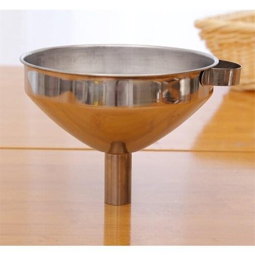 Stainless Steel Funnels with Handle Design Wine Water Filter Funnel Food Pickles Jam Enema Funnel Kitchen Gadgets