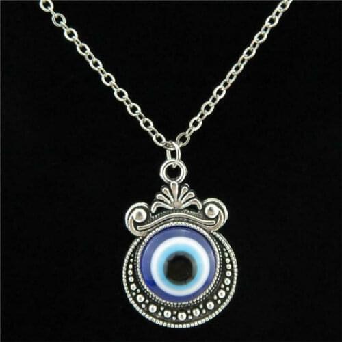 Turkish Symbol Evil Blue Eyes Necklace Pendant Crystal Bead Pendant Women Men Nazar Turkey Jewelry Arabic Islamic Lucky Charm