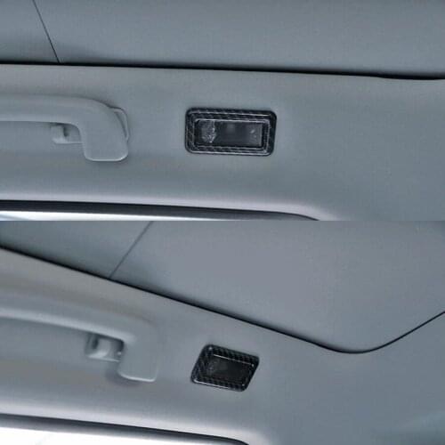 Carbon Fiber Black ABS Car Rear Roof Reading Light Lamp Frame Trim Car-Styling Sticker For Land Rover Discovery Sport 2015-2017