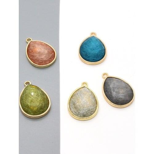 5pcs Vintage Waterdrop Resin Earring Charms Diy Jewelry Make Women Dangle Earrings Necklace Pendants Decoration Accessories