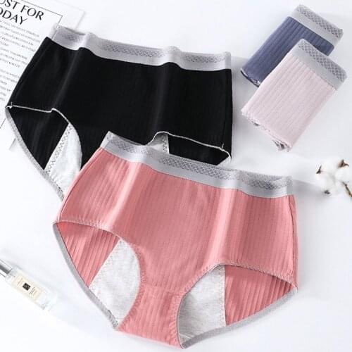 High Waist Large Sizes Panties 4XL Hot Sale 2021 Leak Proof Menstrual Womens Underwear Cotton Antibacterial Panties for Period