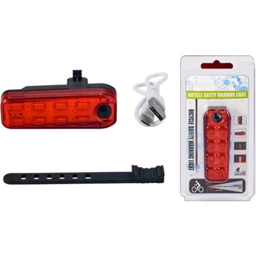 Bicycle Tail Light LED Warning Bicycle Light USB Rechargeable Rear Bike Safety Tail Lights For Mountain Bike MTB Bicycle Lamps