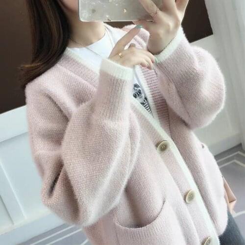 Woman Sweaters Fall Winter Coat Cardigan Sweater for Women Loose Knitted Cardigan Outer Wear Femme Chandails Pull Hiver
