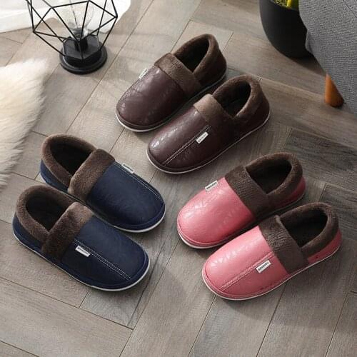 Winter Bag with Cotton Slippers, Mens Home, Thick-soled Warmth, Couples, Non-slip Indoor and Outdoor Wear, Plush Plush Shoes