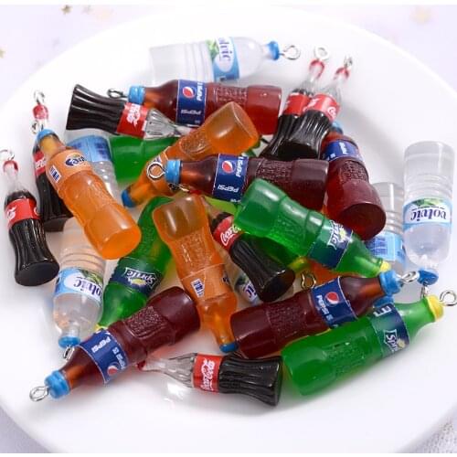 10Pcs/Lot Mixed Cartoon Drink Bottle Shape Acrylic Pendants For Jewelry Making DIY Handmade Bracelet Necklace Pendant Accessory