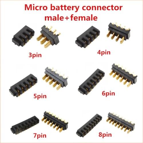 10pcs 3/4/5/6/7/8Pin laptop battery connector female and The male connector good qulity
