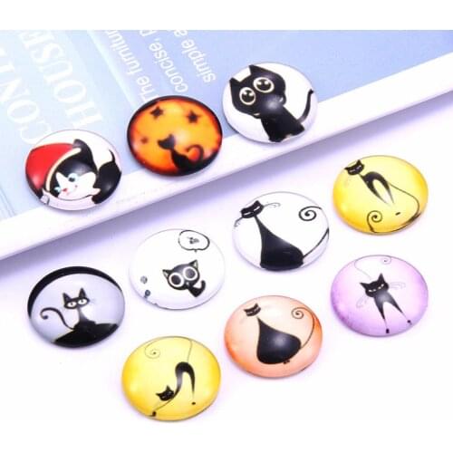 18mm New Hot Sale Mixed Style elk cat butterfly Handmade Photo Glass Cabochons For Bracelet earrings necklace Bases Settings