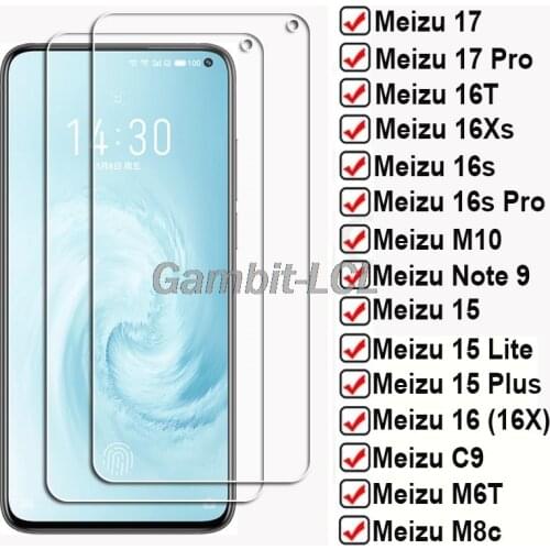 2PCS For Meizu 17 Pro 16T 16Xs 16s M10 Note 8 9 6 15 Lite Plus C9 M6T M6s M8c M8 X8 M6 M5 Tempered Glass Protective Screen Film