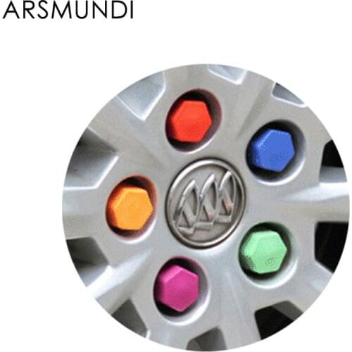 20Pcs 19mm 21mm Silicone Hexagonal Socket Car Wheel Hub Screw Cover Nut Caps Bolt Rims Exterior Decoration & Protection sticker