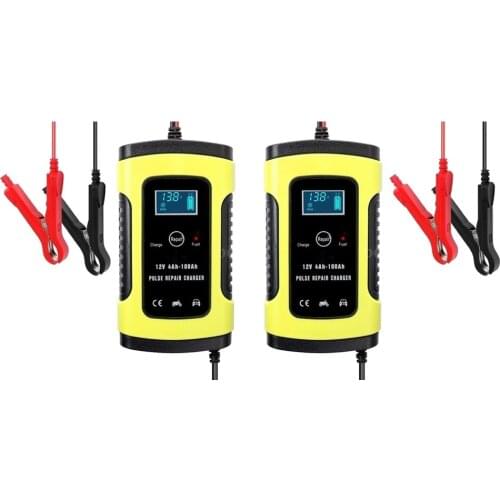 2x LCD Display Full Automatic Battery 12V 6A Power Charger Wet Dry Lead Acid