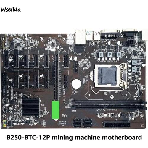 Brand New B250-BTC-12P Mining Machine Motherboard DDR4 SATA3.0 Dropship Kit X99 ETH Motherboard Can Plug 12 Graphics Cards