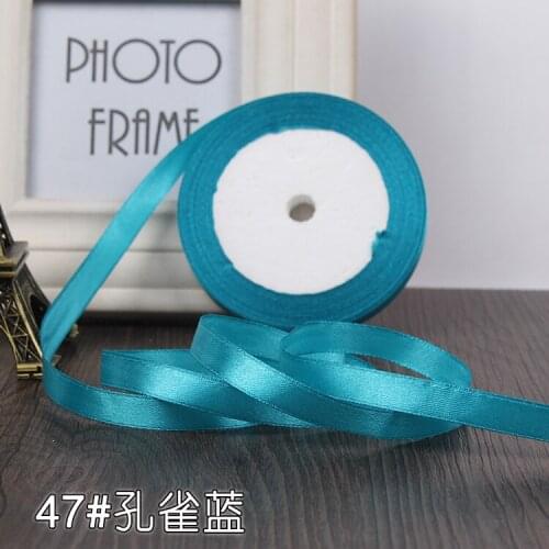 10mm Peacock Blue Satin Ribbon For Arts Crafts & Sewing Christmas Wedding Party Decoration Gift Wrap Handmade Material 22 meters