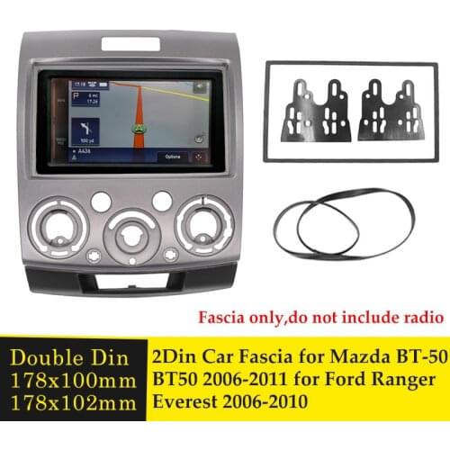 2Din Car Radio Fascia Stereo Panel Frame CD DVD Dash Audio Cover Trim Kit For Mazda BT-50 BT50 For Ford Everest Ranger 2006-2011