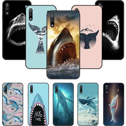Phone Case For Huawei Honor 9X 10 9 20 8X 8A 8S 7X 7A i A Pro Play Lite Black Cover Waterproof Fashion Shell ocean Whale Sharks