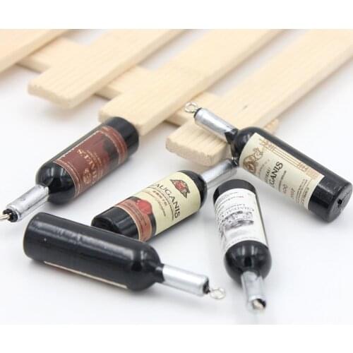 20pcs BLACK Mini winebottle DIY Decoration Crafts plastic Miniatures Terrarium Figurines kitchen decorations