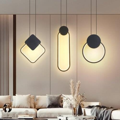 Black Pendant Light geometric pendant lighting dining table kitchen island lighting Industrial Loft Home Decor hanging lamp