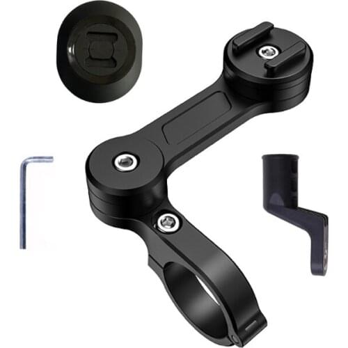 Aluminum Alloy 360° Bike Motorcycle Handlebar Rearview Mirror Mobile Phone Holder Cradle Mount for 2-7" Cellphone GPS