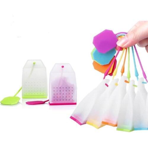 Hot Selling Bag Style Silicone Tea Strainer Herbal Spice Infuser Filter Diffuser Kitchen Coffee Tea Tools LX8284