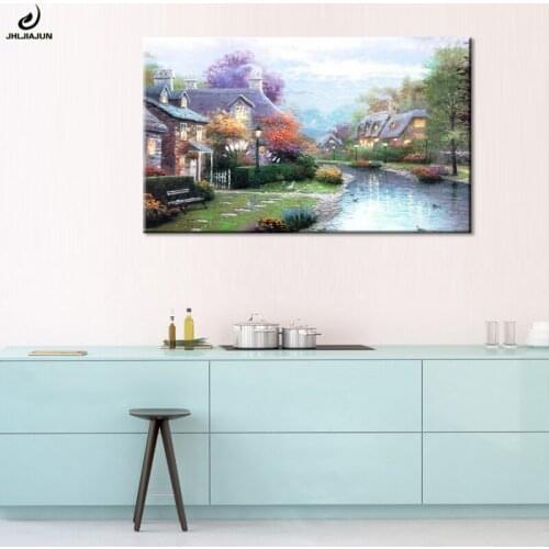 JHLJIAJUN Nordic Canvas Oil Painting Fairy Forest Natural HD Wall Art Print And Poster For Kid Bedoom Decor Picture Poster
