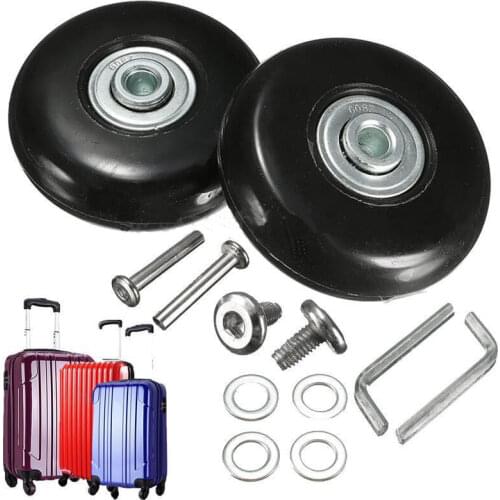 Black Useful 2 Set OD 40mm 50mm Deluxe Suitcase Luggage Wheel Axles Replacement Repair Black