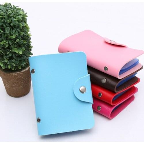 Fashion Credit Card Holder Men Women Travel Cards Wallet PU Leather Buckle Business ID Card Holders AIC88