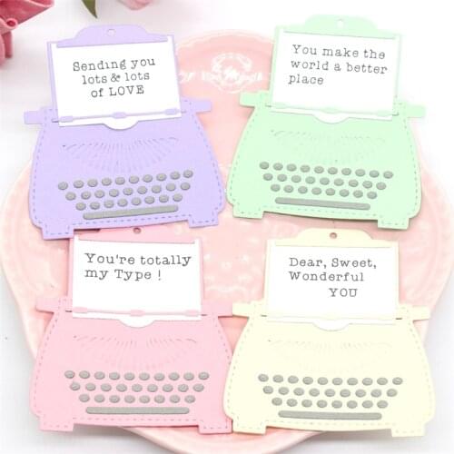 KSCRAFT Typewriter Tag Stamp Metal Cutting Dies for DIY Scrapbooking/Card Making/Kids Fun Decoration Supplies