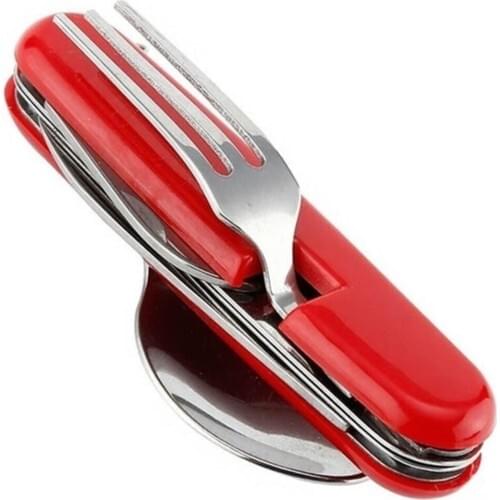 Square Lunch Packs Army Knife 6 Multifunctional Spoon Fork Kit Small Size