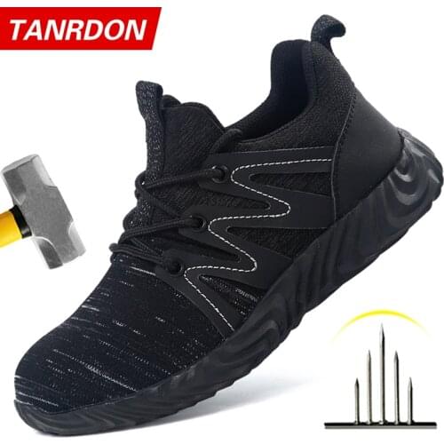 Lightweight Men Safety Shoes Steel Toe Cap Work Shoes Puncture-Proof Security Work Sneakers Anti-smash Protective Shoes 2021