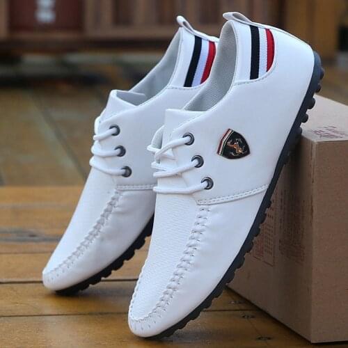 Flax Breathable Solid Color Slip Men Driving Shoes Spring And Autumn New Style Breathable Mens Peas Shoes the British Sneakers