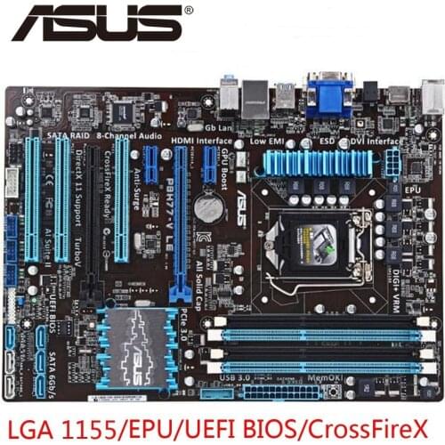 Used, Asus P8H77-V LE Desktop Motherboard H77 Socket 1155 USB3.0 DDR3 32GB ATX On Sale