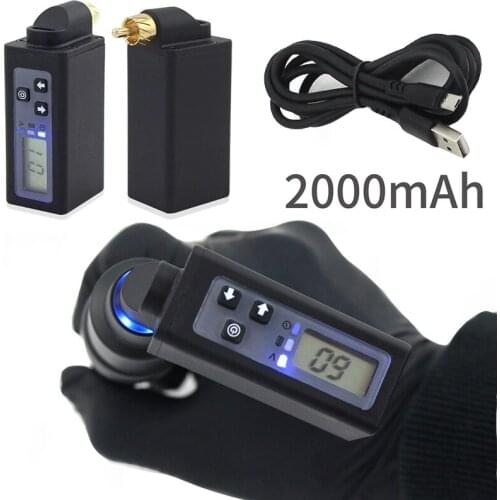 Mini Wireless Professional Tattoo Power Supply 2000mAh RCA/DC Cord Battery for Tattoo Supplies