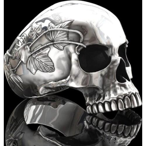 Fashion Hip-Hop Personality Skull Ring Mens Popular Party Printing Jewelry Accessories