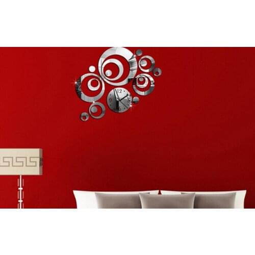 Hot Diy Home Decoration Fashion Mirror Surface Of The Mirror Wall Stickers Clock Living Room Wall Clock Golden Silver Black