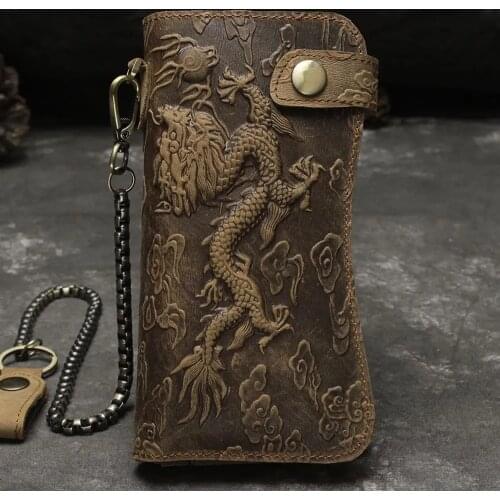 China dragon real leather mens wallet