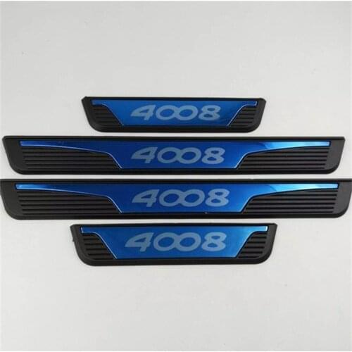 Fit For Peugeot 4008 Door Sill Cover Scuff Plate Guards External Door Sills Strip Protector Stickers Car Styling Accessories