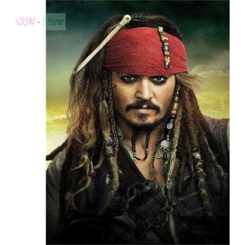 New DIY 5D Square/round Full Diamond Painting Cross Stitch Diamond Embroidery Pirates of the Caribbean captain Jack NEW1221