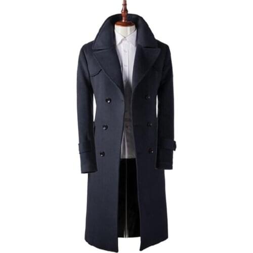Autumn winter casual long woolen coat men trench coats long sleeves overcoat mens cashmere coat casaco masculino inverno england