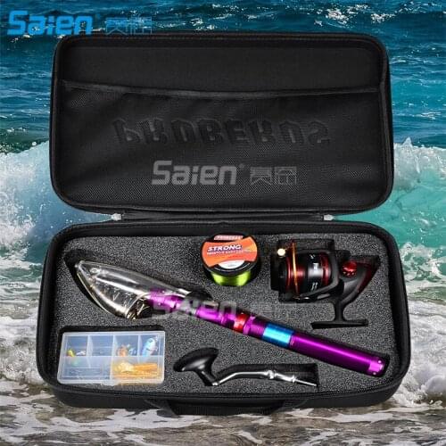 Portable Telescopic Fishing Rod and Reel Combos Carbon Fiber Fishing Pole with Full Kits Carrier Bag for Travel Saltwater Freshw
