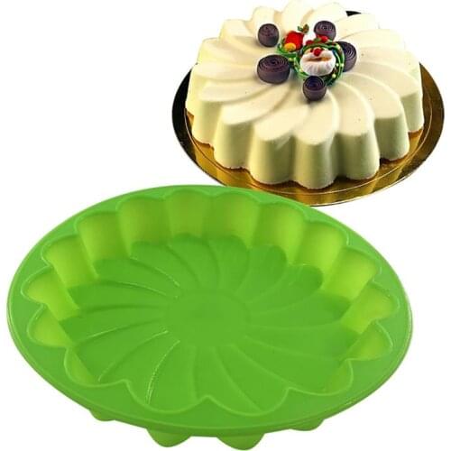 Silicone Cake Mold Nonstick Heat Resistant Reusable Baking Tools Tray DIY Birthday Christmas Bakeware Flower Shape Mousse Mould