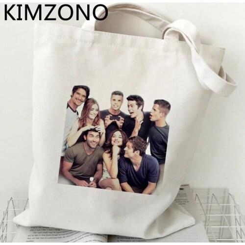 Teen Wolf shopping bag cotton recycle bag tote bolsas de tela bag jute fabric cloth cabas