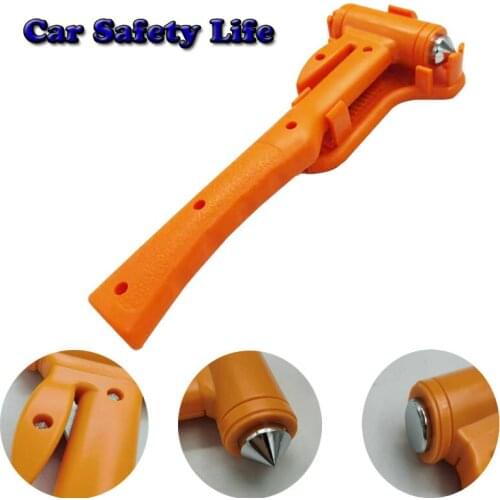 Carbon Steel Car Safety Life Hammer Auto Emergency Escape Rescue Tool Seatbelt Cutter Window Punch Glass Breaker Long Handle