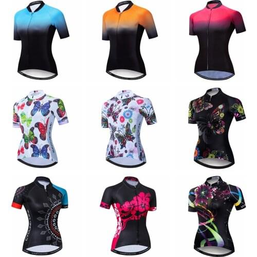 Weimostar Cycling Jersey Women 2021 Bike Jerseys Summer Short Sleeve Biking Shirts Top Black Sport Racing Bicycle Clothing